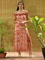 Monica Ruffled Off Shoulder Maxi