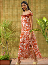 Monica Ruffled Off Shoulder Maxi