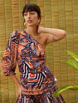 Coco One shoulder ruffled mini dress