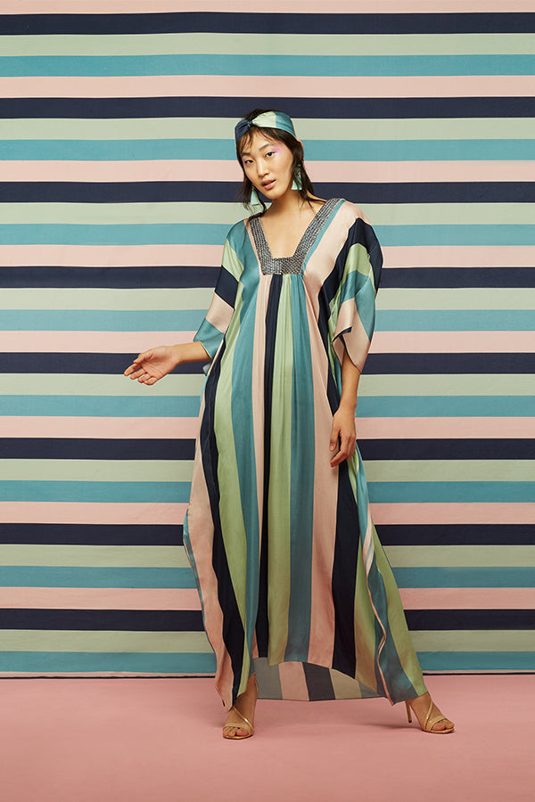 Printed Long Kaftan Maxi Dress