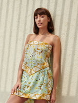 Maui Scarf Bandeau Top(Aqua)