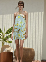 Malia Scarf Halter Maxi Dress (Aqua)