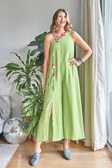 LIME GREEN ONE SHOULDER JUMPSUIT