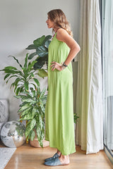 LIME GREEN ONE SHOULDER JUMPSUIT