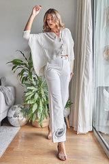 WHITE EMBROIDERED SHIRT