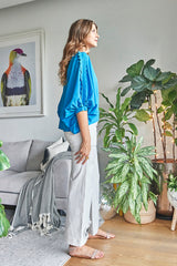 MAUI BLUE  SCALLOPED TOP