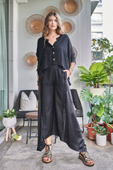 BLACK EMBROIDERED SHIRT