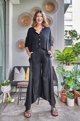 BLACK EMBROIDERED SHIRT