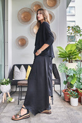 BLACK EMBROIDERED SHIRT