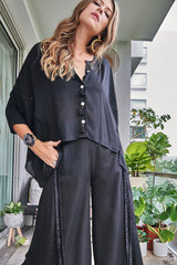 BLACK EMBROIDERED SHIRT