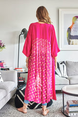 HOT PINK TWO-TONE KIMONO DUSTER