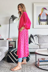HOT PINK TWO-TONE KIMONO DUSTER