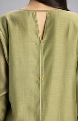 Subira Leaf Green Suit Set In Chanderi