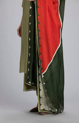 Subira Leaf Green Suit Set In Chanderi