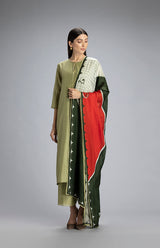 Subira Leaf Green Suit Set In Chanderi