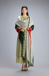 Subira Leaf Green Suit Set In Chanderi