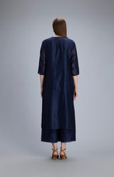 Kaniqua Navy Tunic Set In Chanderi