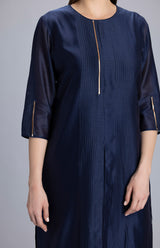 Kaniqua Navy Tunic Set In Chanderi