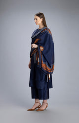 Kaniqua Navy Tunic Set In Chanderi