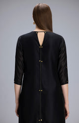 Subira Black Suit Set In Chanderi