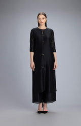 Subira Black Suit Set In Chanderi