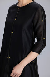 Subira Black Suit Set In Chanderi