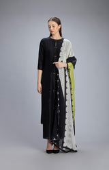 Subira Black Suit Set In Chanderi