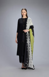 Subira Black Suit Set In Chanderi