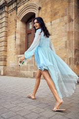ICE BLUE LAYERED DRESS