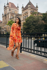 DESERT SAND PAISLEY LAYERED DRESS