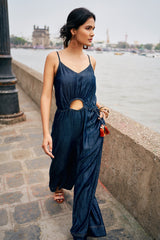 DENIM CUT-OUT JUMPSUIT