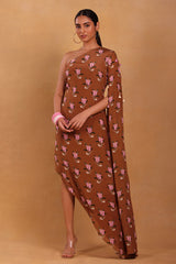 Brown Canary Blossom Cape Dress - Masaba