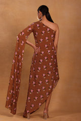 Brown Canary Blossom Cape Dress - Masaba