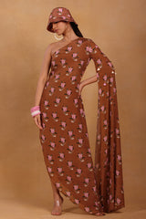 Brown Canary Blossom Cape Dress - Masaba