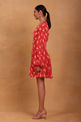 Maroon Mr Beaks Skater Dress - Masaba