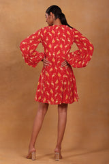 Maroon Mr Beaks Skater Dress - Masaba