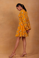 Yellow Canary Blossom Skater Dress - Masaba