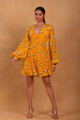 Yellow Canary Blossom Skater Dress - Masaba