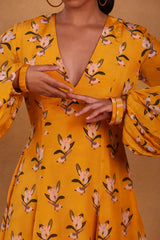 Yellow Canary Blossom Skater Dress - Masaba