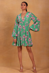 Mint Cherry Blossom Skater Dress - Masaba