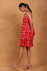 Red Tea Party One Shoulder Dress - Masaba
