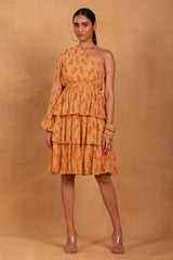 Oatmeal Mr Beaks One Shoulder Dress - Masaba