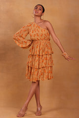 Oatmeal Mr Beaks One Shoulder Dress - Masaba