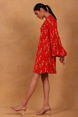 Red Feather Pop Peter Pan Dress - Masaba