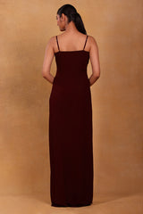 Maroon Canary Blossom Slip Dress - Masaba