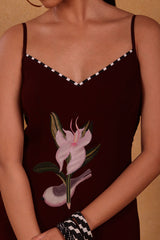 Maroon Canary Blossom Slip Dress - Masaba