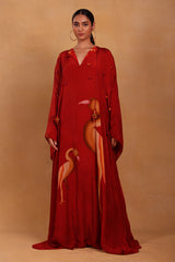 Maroon Mr Beaks Kaftan - Masaba