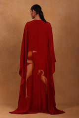 Maroon Mr Beaks Kaftan - Masaba