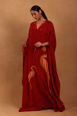 Maroon Mr Beaks Kaftan - Masaba