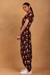 Maroon Canary Blossom Ruched Top - Masaba